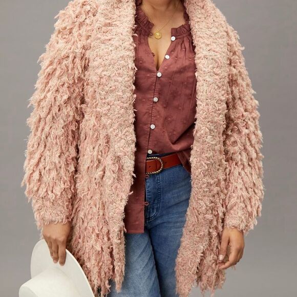Pilcro Isla Looped Faux Fur Cardigan | Anthropologie - Picture 5 of 9